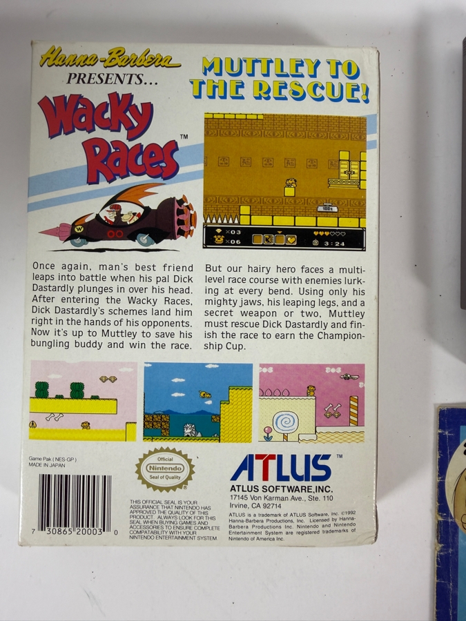 Wacky Races Hanna-Barbera Presents Nintendo NES Complete In Box CIB With Manual Estimate $750 - $1,100 [Photo 5]