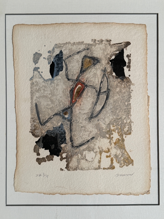 Pierre-Marie Brisson (b. 1955, French) Chasse Prehistorique Carborundum Etching Signed Artist Proof 6/15 18' X 22' Framed 27.5' X 32.5' Estimate $500 - $1,000