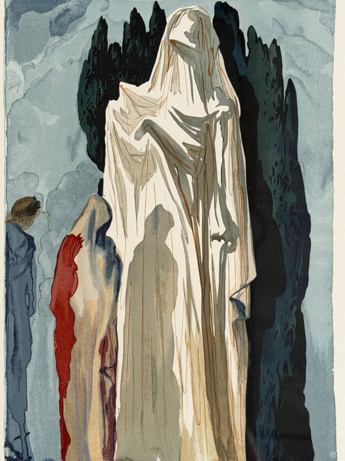 Salvador Dali (1904-1989, Spanish) Divine Comedy Inferno Canto 10 The Heretics Woodcut Hand Signed 9.5' X 12' Framed 24.5' X 27.5' Estimate $700 - $1,500 [Photo 3]