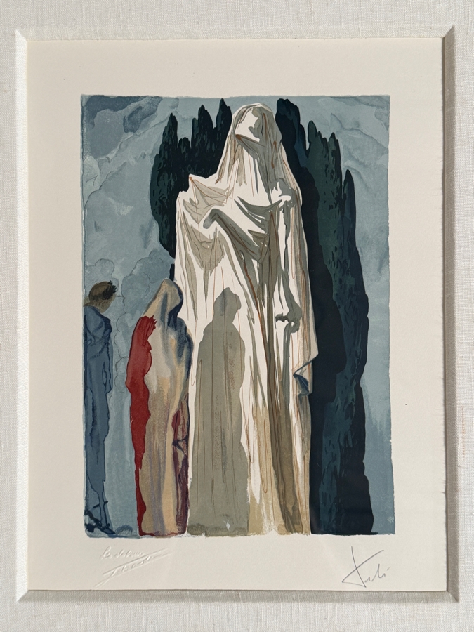 Salvador Dali (1904-1989, Spanish) Divine Comedy Inferno Canto 10 The Heretics Woodcut Hand Signed 9.5' X 12' Framed 24.5' X 27.5' Estimate $700 - $1,500