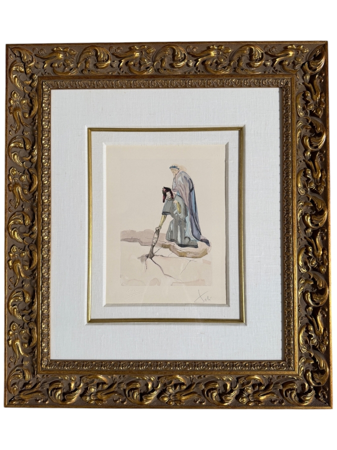 Salvador Dali (1904-1989, Spanish) Divine Comedy Inferno Canto 16 The Waterfall Of The Phlegethon Woodcut Hand Signed 9.5' X 12' Framed 24.5' X 27.5' Estimate $700 - $1,500 [Photo 2]