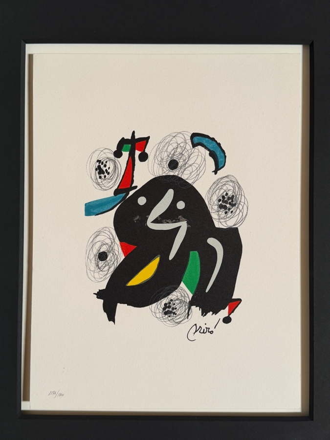 Joan Miro (1893-1983, Spain) Untitled From La Melodie Acide Lithograph Plate Signed And Numbered 1176/1500 10' X 13' Framed 20.5' X 23.5' Estimate $400 - $800 [Photo 3]