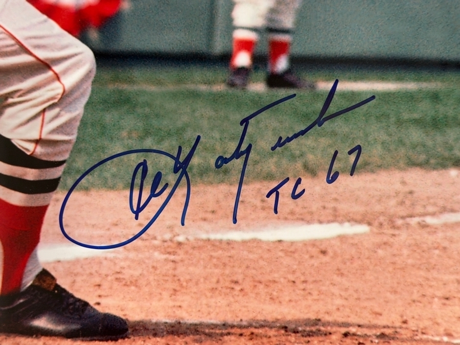 Carl Yastrzemski Signed Boston Red Sox 1967 World Series Swing 16x20 Photo Framed Inscribed TC 67 Steiner COA Estimate $150 - $250 [Photo 4]