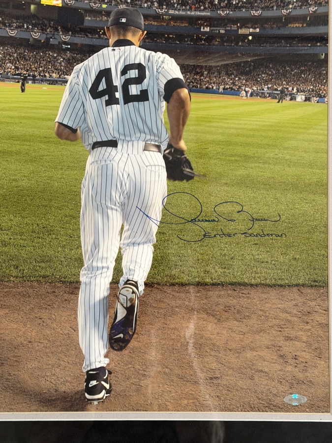 Mariano Rivera Signed New York Yankees Entering The Game 2006 16x20 Photo Framed Inscribed Enter Sandman Steiner COA Estimate $300 - $500 [Photo 3]