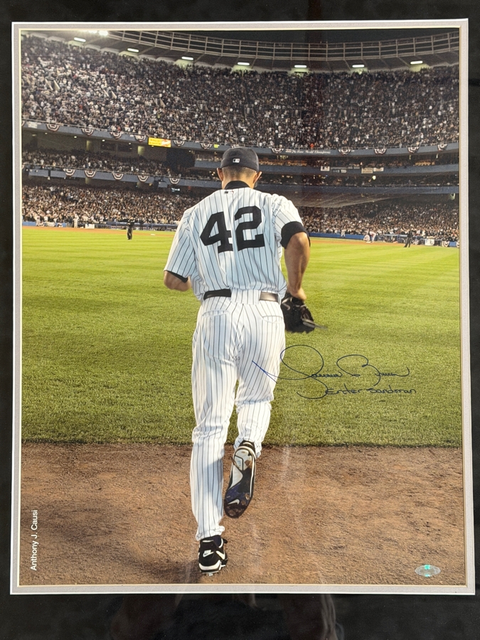 Mariano Rivera Signed New York Yankees Entering The Game 2006 16x20 Photo Framed Inscribed Enter Sandman Steiner COA Estimate $300 - $500