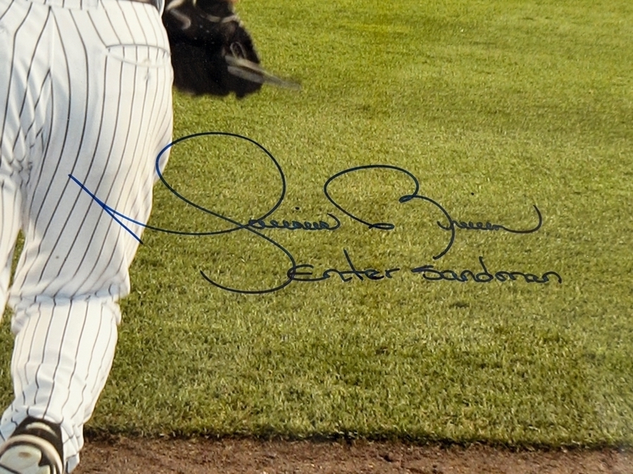 Mariano Rivera Signed New York Yankees Entering The Game 2006 16x20 Photo Framed Inscribed Enter Sandman Steiner COA Estimate $300 - $500 [Photo 4]