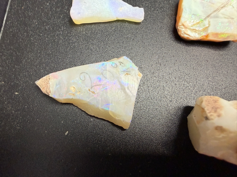 Just Added - Natural Rough Opal Specimen Multi Piece Estate Collection Variety Lot Featuring Translucent Raw Gemstones See Quarter For Scale Weighs 93.4g [Photo 4]