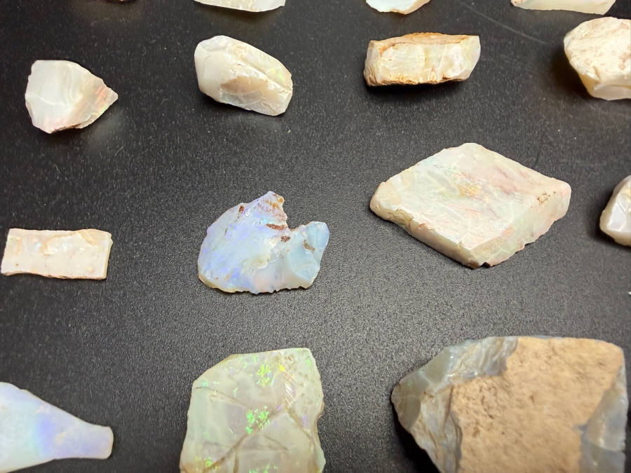 Just Added - Natural Rough Opal Specimen Multi Piece Estate Collection Variety Lot Featuring Translucent Raw Gemstones See Quarter For Scale Weighs 93.4g [Photo 7]