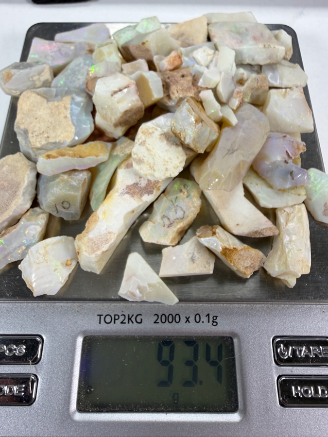 Just Added - Natural Rough Opal Specimen Multi Piece Estate Collection Variety Lot Featuring Translucent Raw Gemstones See Quarter For Scale Weighs 93.4g [Photo 15]