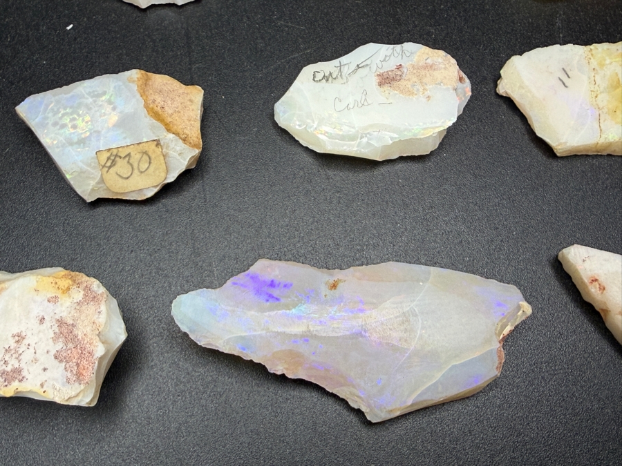 Just Added - Natural Rough Opal Specimen Multi Piece Estate Collection Variety Lot Featuring Translucent Raw Gemstones See Quarter For Scale Weighs 93.4g [Photo 13]