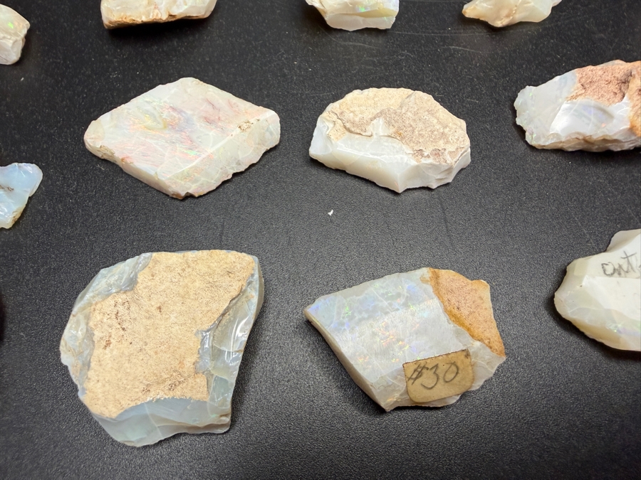 Just Added - Natural Rough Opal Specimen Multi Piece Estate Collection Variety Lot Featuring Translucent Raw Gemstones See Quarter For Scale Weighs 93.4g [Photo 5]