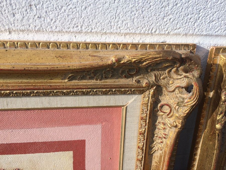 (2) Original Framed Bas Relief Floral Paintings - Local Artist [Photo 3]