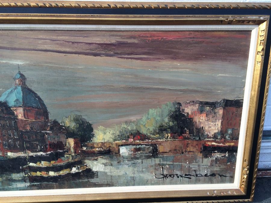 Original City Landscape Oil Painting. Artist Name Unknown. [Photo 3]