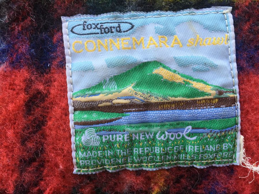 Vintage FOXFORD Connemara Shawl Heavy Wool Plaid Throw Blanket Made in Ireland [Photo 3]