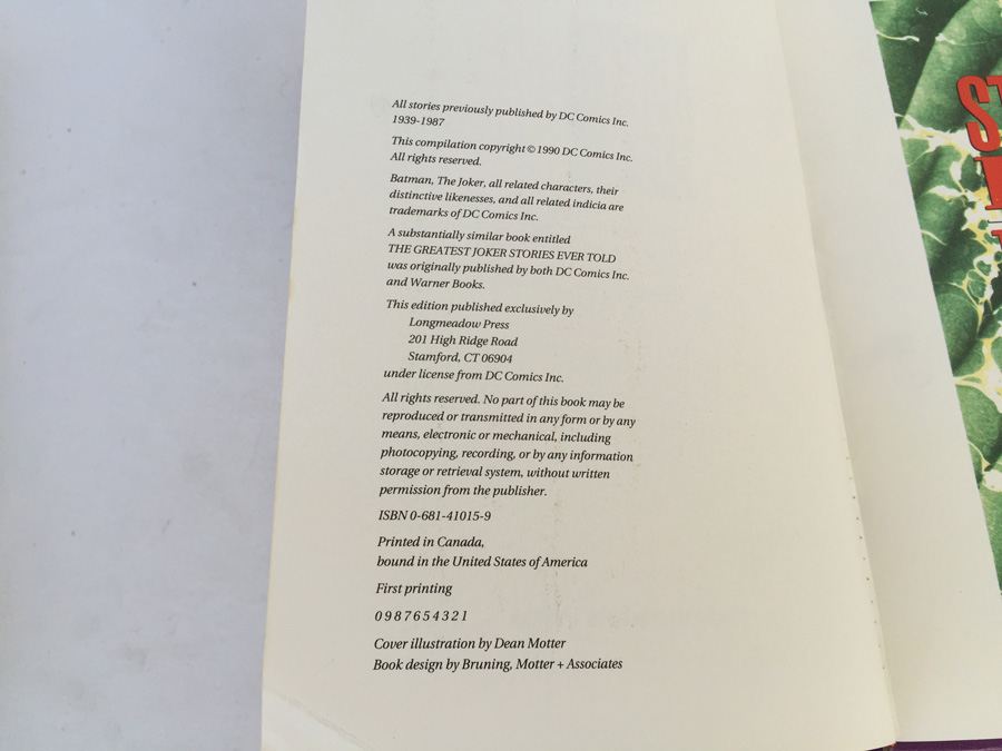 Stacked Deck - The Greatest Joker Stories Ever Told - Expanded Edition Book - First Printing - Longmeadow Press [Photo 3]