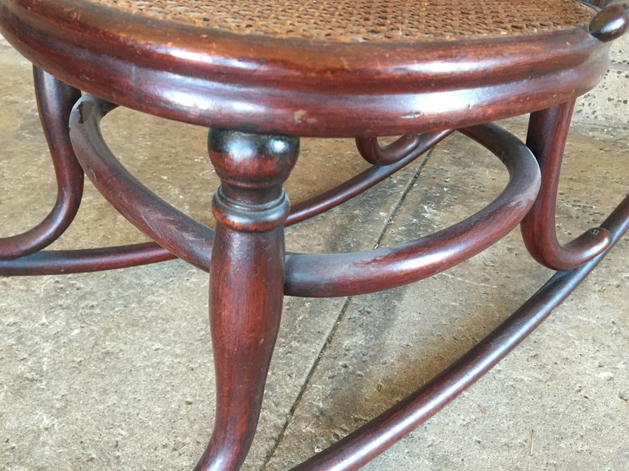 Vintage Child's Bentwood Cane Rocking Chair [Photo 3]