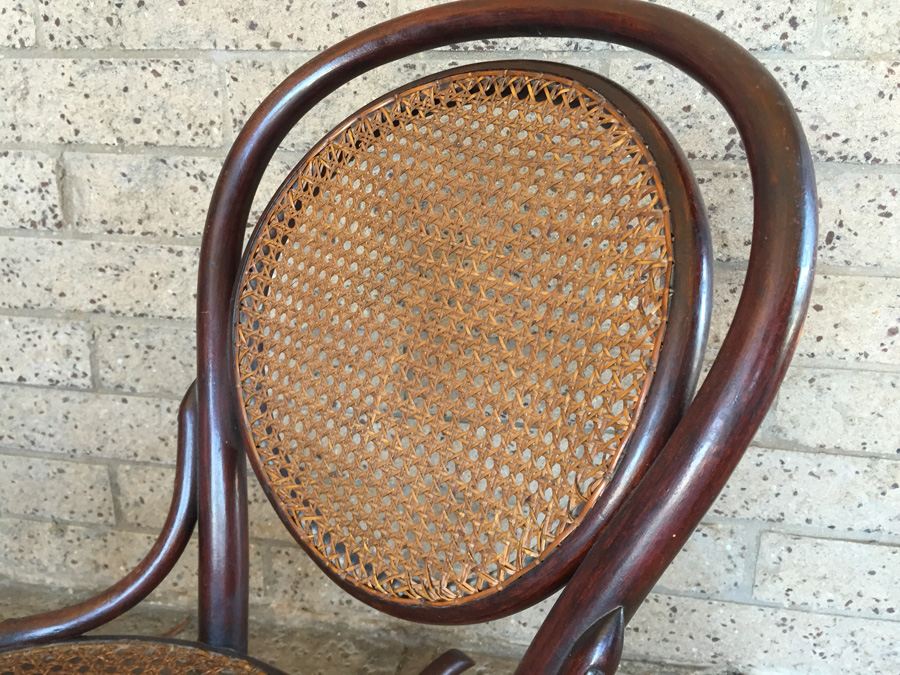 Vintage Child's Bentwood Cane Rocking Chair [Photo 5]