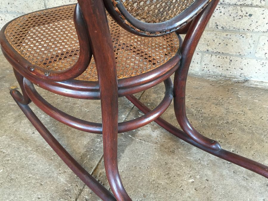 Vintage Child's Bentwood Cane Rocking Chair [Photo 8]