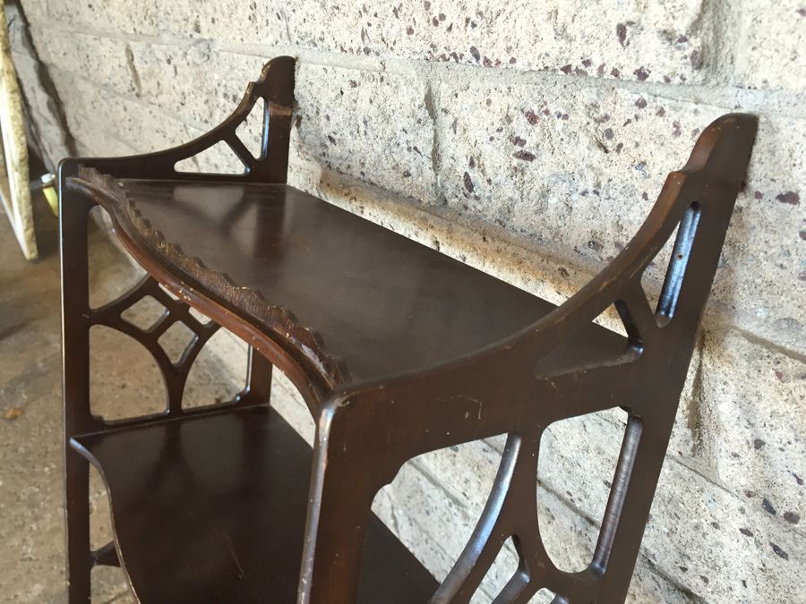 Vintage Mahogany 3-Tier Wall Shelf Unit [Photo 6]