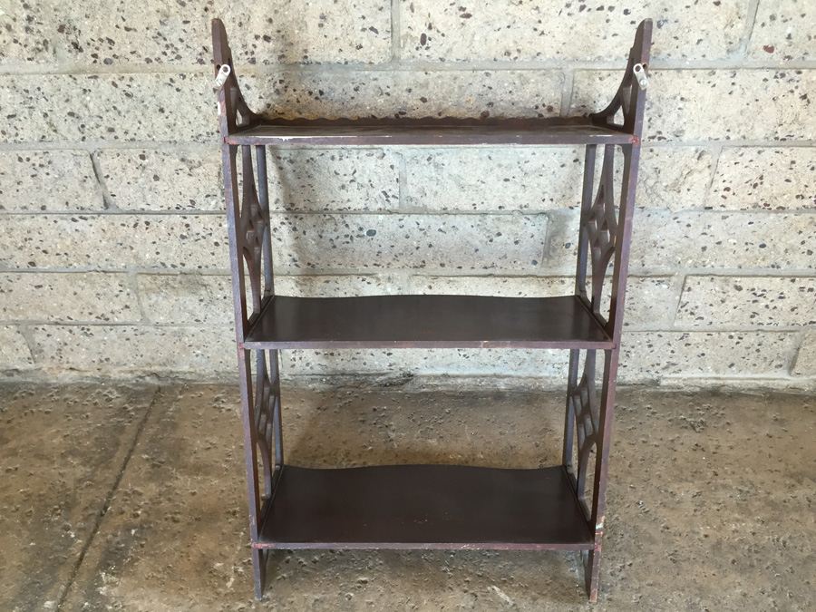 Vintage Mahogany 3-Tier Wall Shelf Unit [Photo 8]