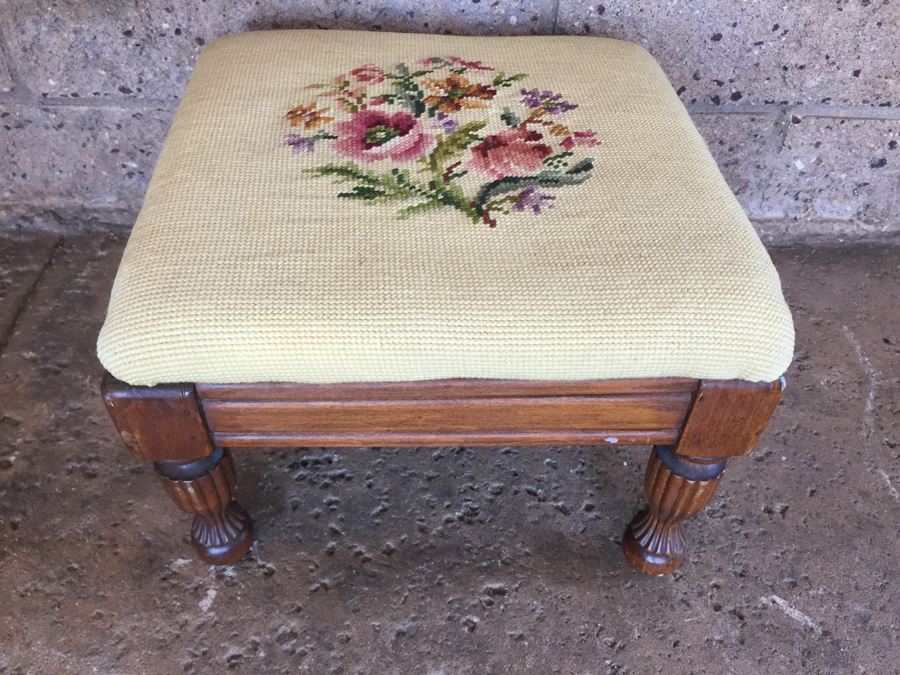 Needlepoint Footstool Stool [Photo 1]