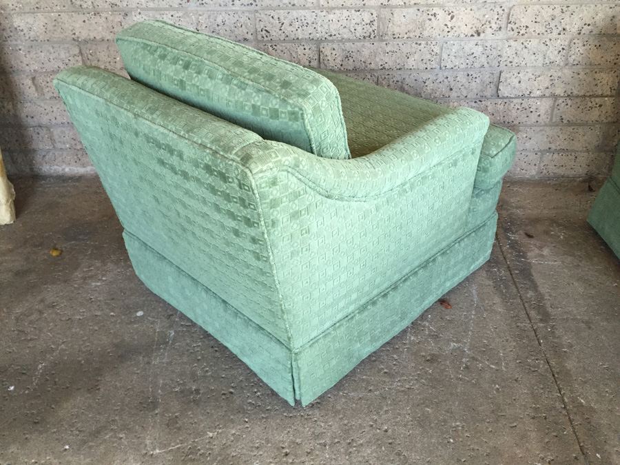 Pair of Green Upholstered Arm Chairs [Photo 6]