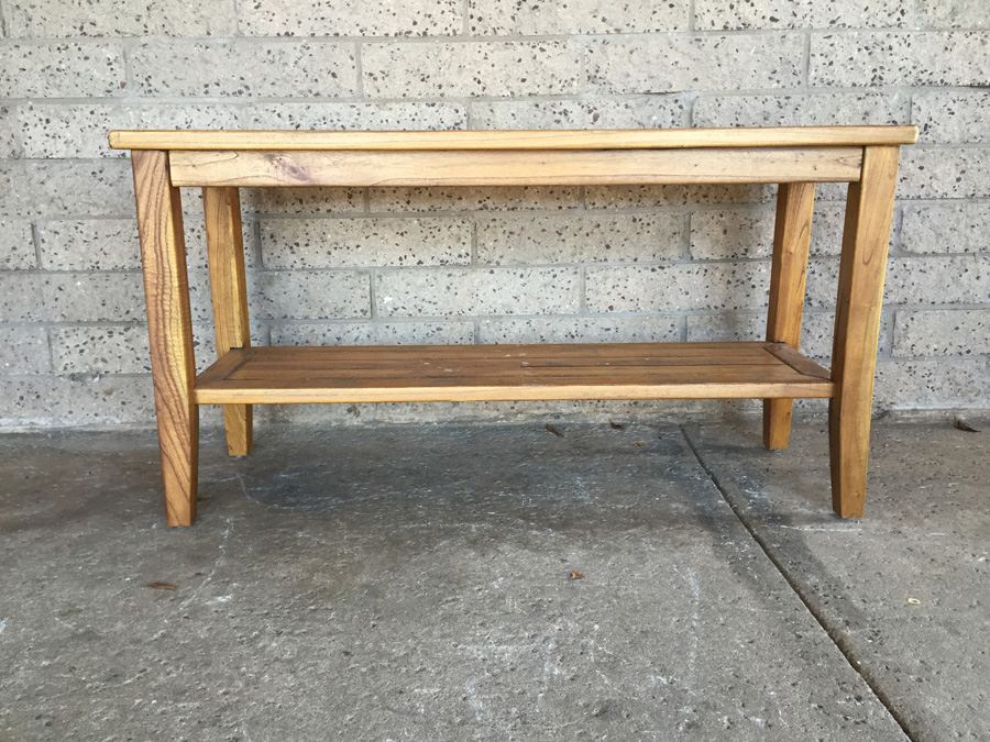 Wooden Sofa / Console Table 2-Tier - Missing Glass