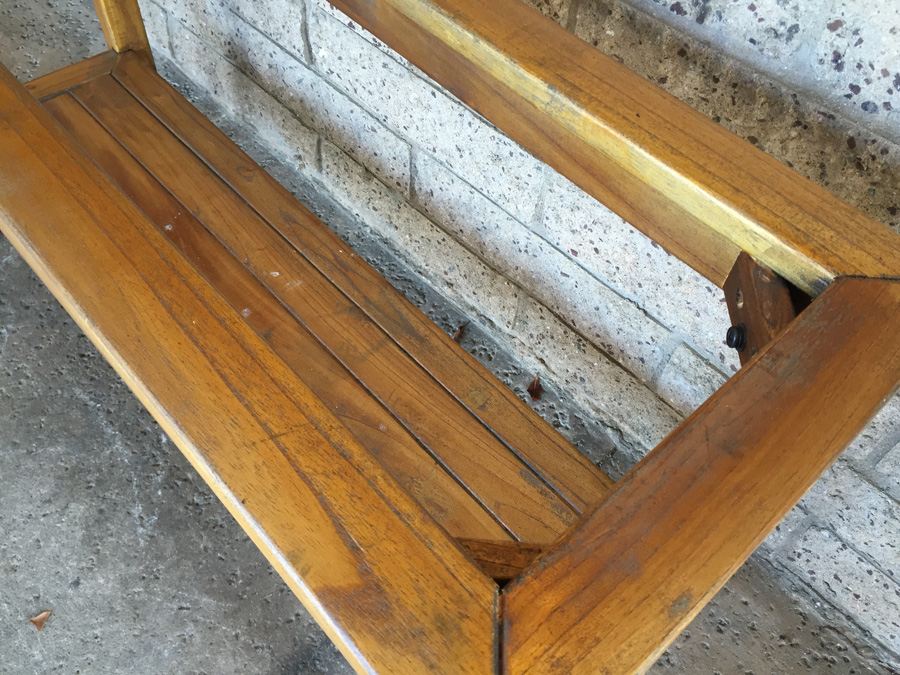 Wooden Sofa / Console Table 2-Tier - Missing Glass [Photo 6]