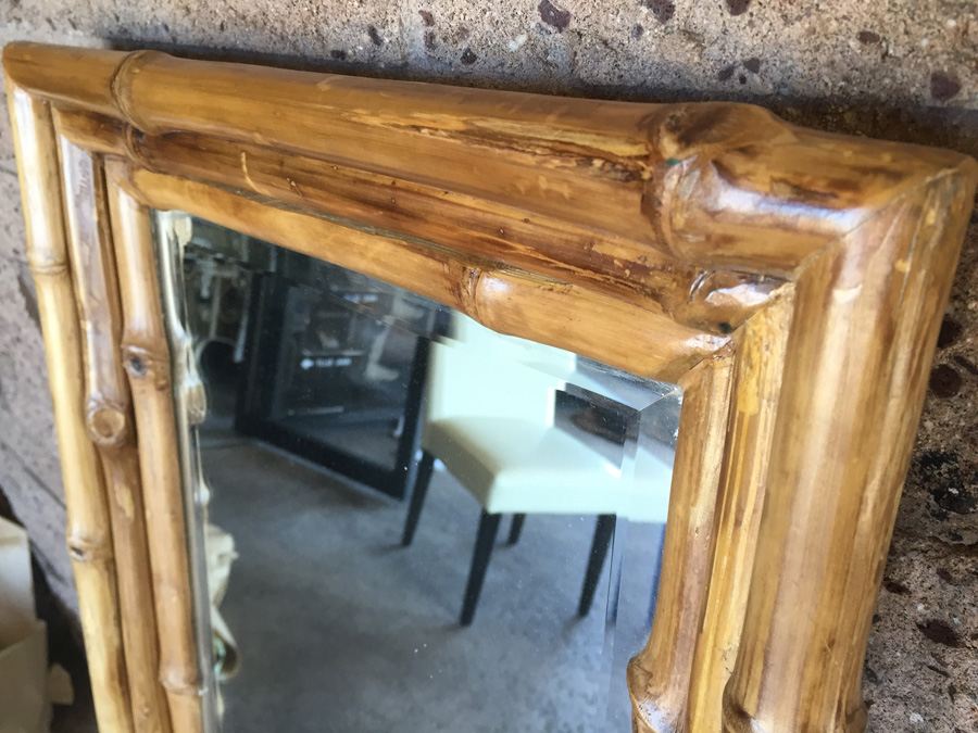 Nice Bamboo Beveled Glass Mirror [Photo 3]