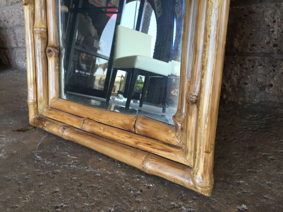 Nice Bamboo Beveled Glass Mirror [Photo 6]