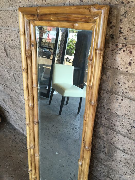 Nice Bamboo Beveled Glass Mirror [Photo 4]