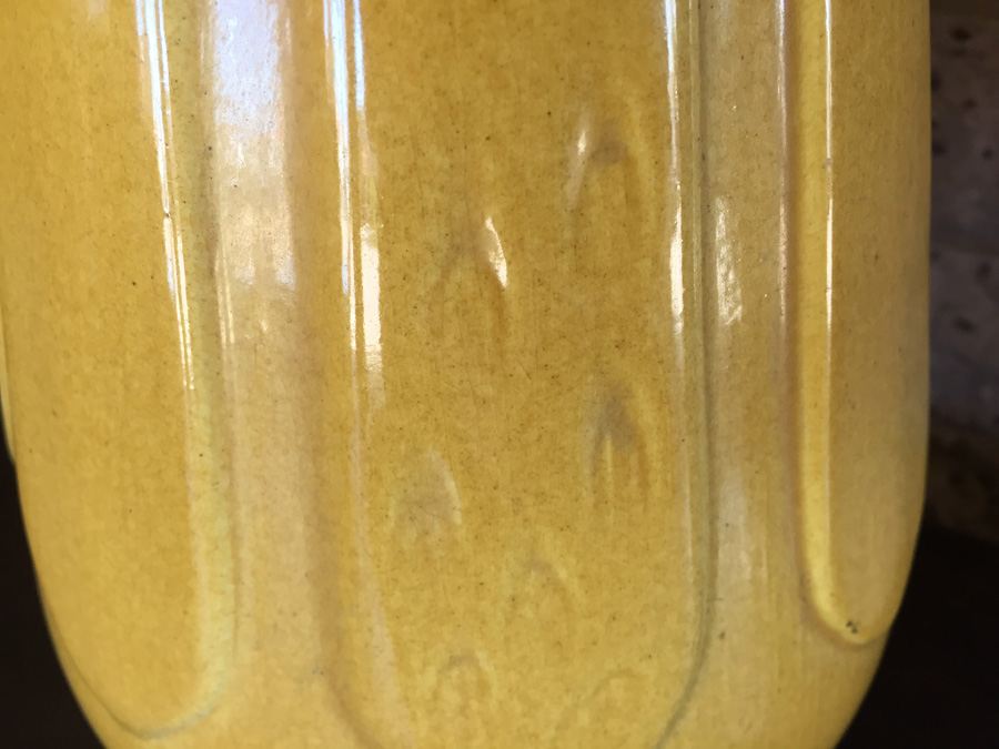 Pair of Yellow Mid-Century Lamps Without Shades [Photo 3]