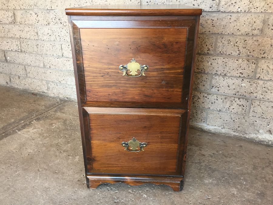 Wooden 2-Drawer Filing Cabinet