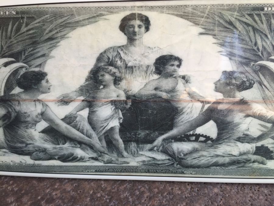 Unique Surfboard With Two Silver Dollar Bill And Silver Coin Graphics Display Piece [Photo 6]