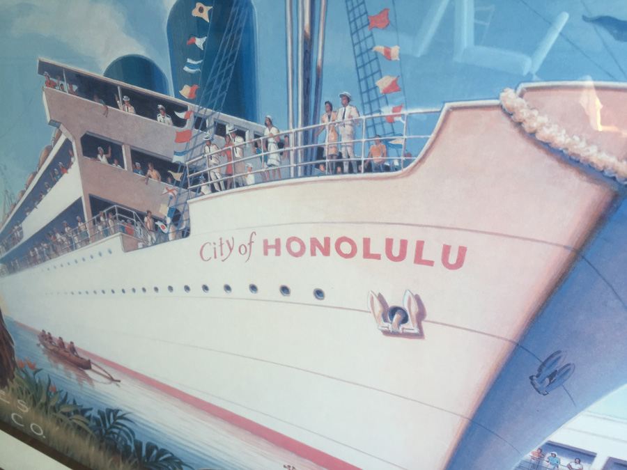 Los Angeles Steamship Co. Travel Poster Featuring City Of Honolulu Hawaii Framed Decorative Print By New Century Picture Corp. [Photo 3]