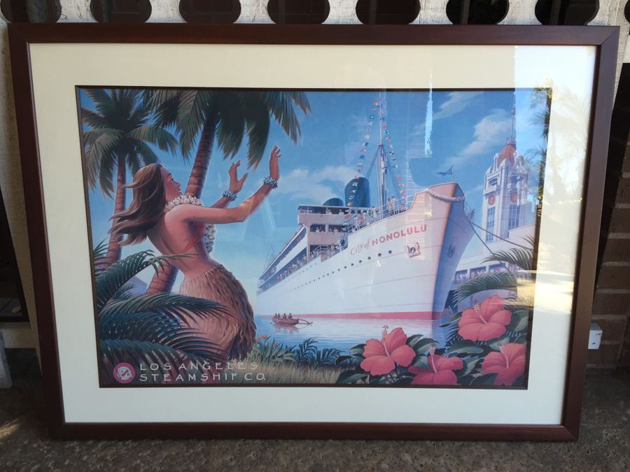Los Angeles Steamship Co. Travel Poster Featuring City Of Honolulu Hawaii Framed Decorative Print By New Century Picture Corp. [Photo 1]