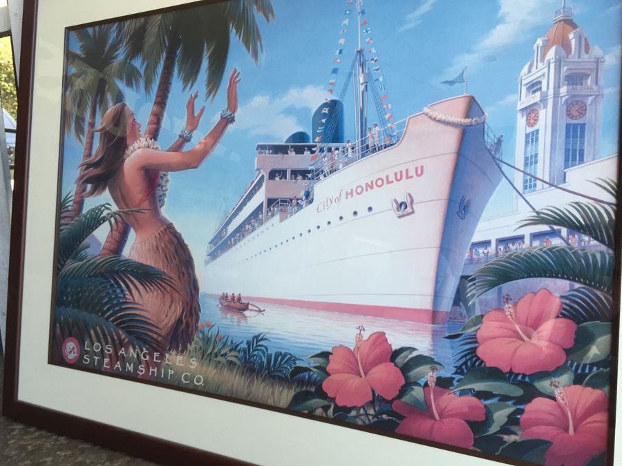 Los Angeles Steamship Co. Travel Poster Featuring City Of Honolulu Hawaii Framed Decorative Print By New Century Picture Corp. [Photo 8]
