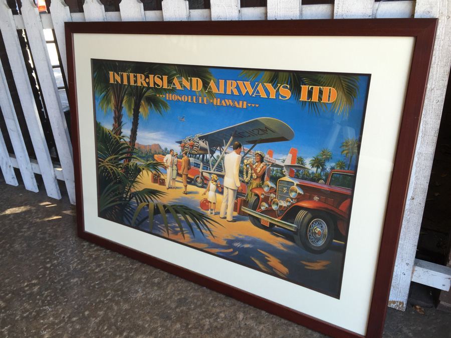 Inter-Island Airways Honolulu Hawaii Travel Poster Decorative Framed Print - A Kerne Erickson Design. [Photo 4]