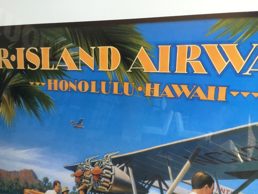 Inter-Island Airways Honolulu Hawaii Travel Poster Decorative Framed Print - A Kerne Erickson Design. [Photo 6]