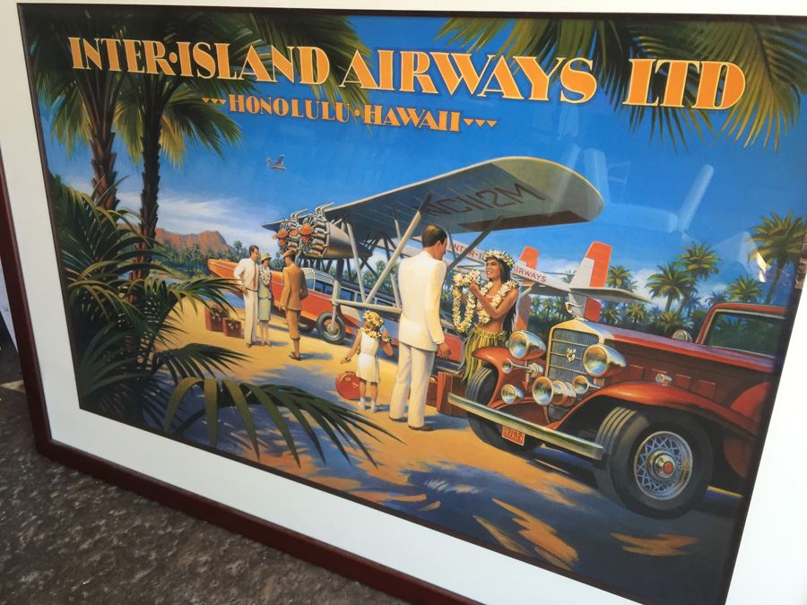 Inter-Island Airways Honolulu Hawaii Travel Poster Decorative Framed Print - A Kerne Erickson Design. [Photo 2]