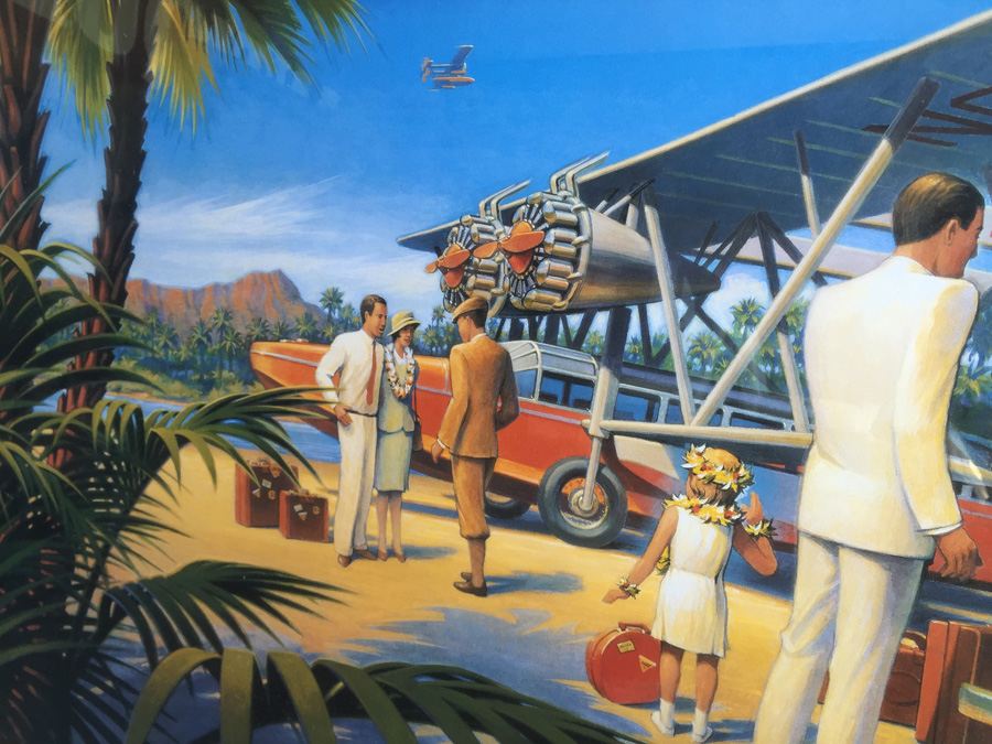 Inter-Island Airways Honolulu Hawaii Travel Poster Decorative Framed Print - A Kerne Erickson Design. [Photo 8]