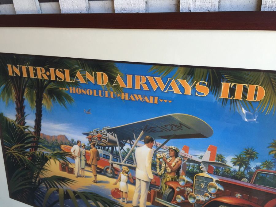 Inter-Island Airways Honolulu Hawaii Travel Poster Decorative Framed Print - A Kerne Erickson Design. [Photo 5]