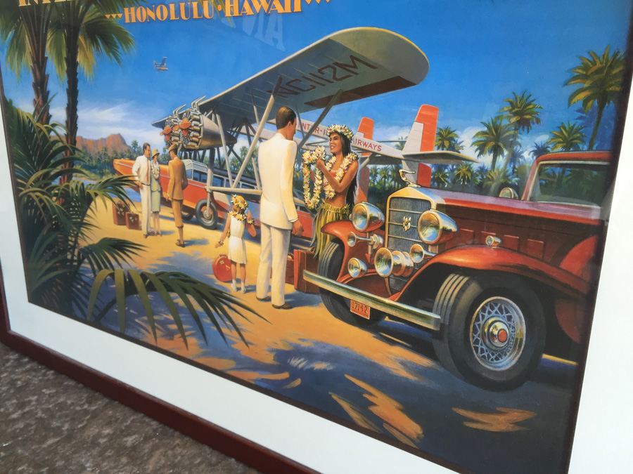 Inter-Island Airways Honolulu Hawaii Travel Poster Decorative Framed Print - A Kerne Erickson Design. [Photo 10]