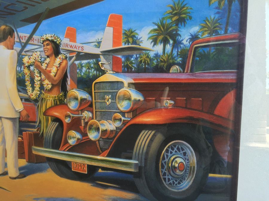 Inter-Island Airways Honolulu Hawaii Travel Poster Decorative Framed Print - A Kerne Erickson Design. [Photo 7]