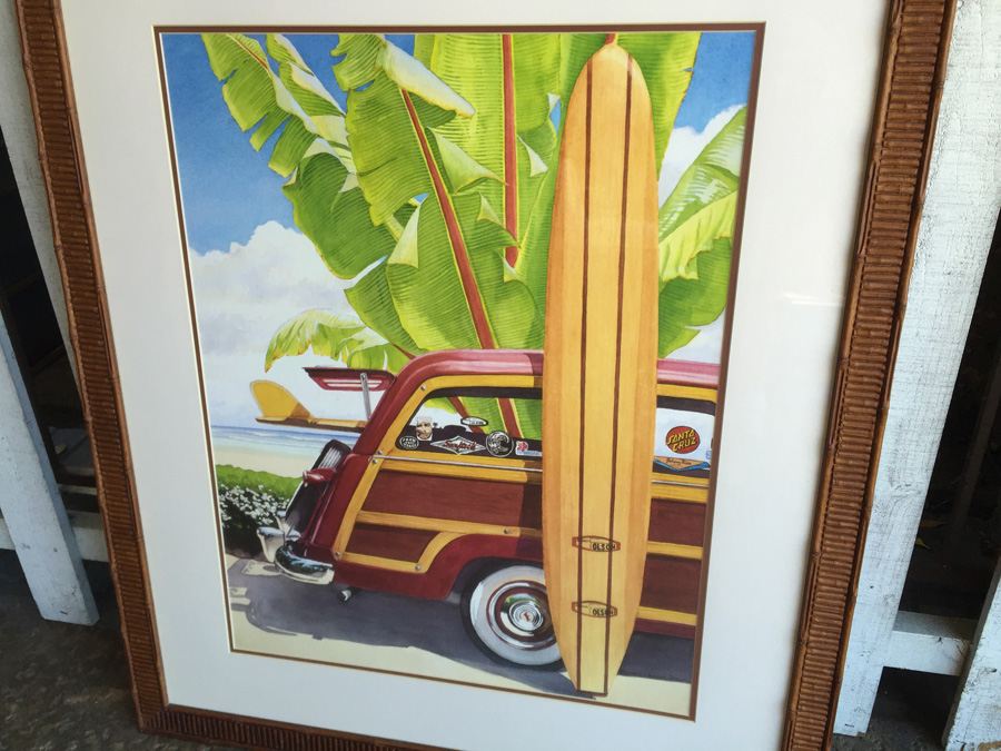 Woodie And Surfboard Surf Culture Nicely Framed Decorative Print [Photo 8]