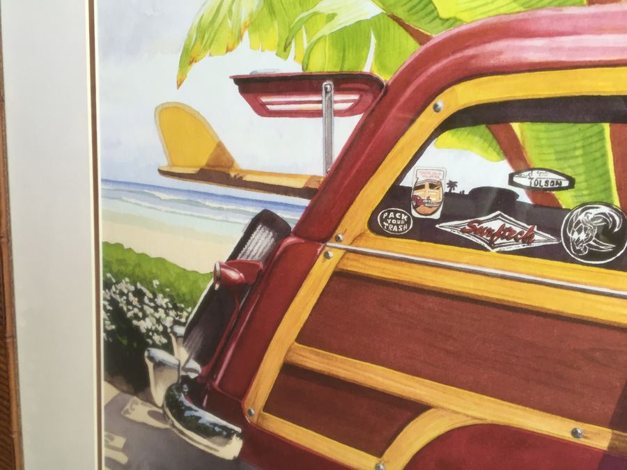 Woodie And Surfboard Surf Culture Nicely Framed Decorative Print [Photo 6]