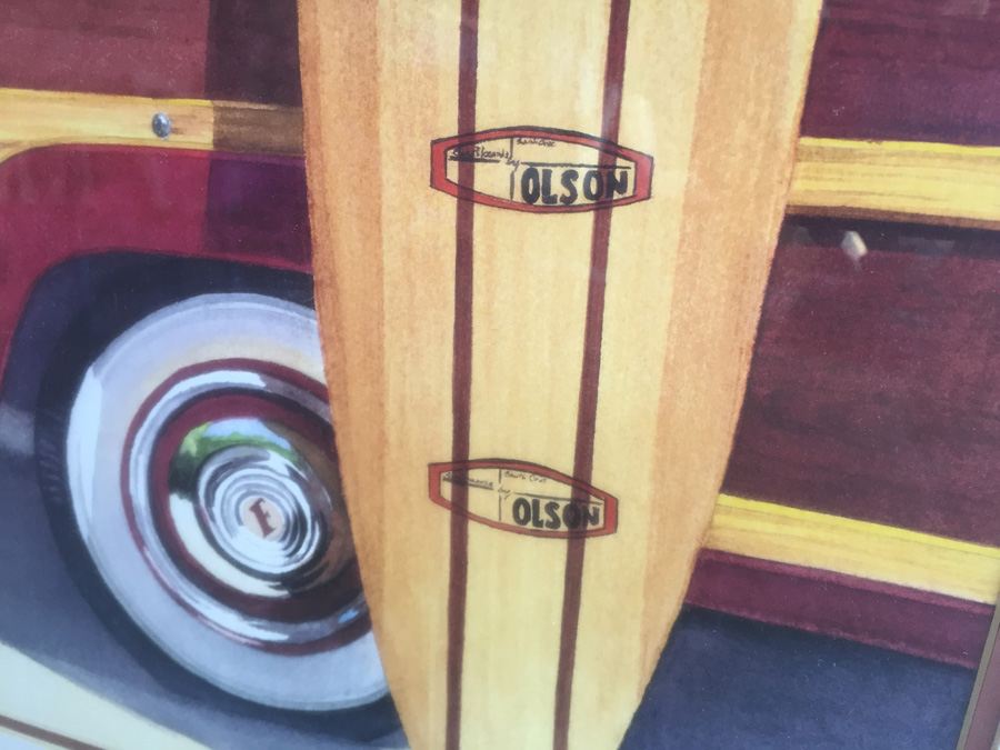 Woodie And Surfboard Surf Culture Nicely Framed Decorative Print [Photo 5]