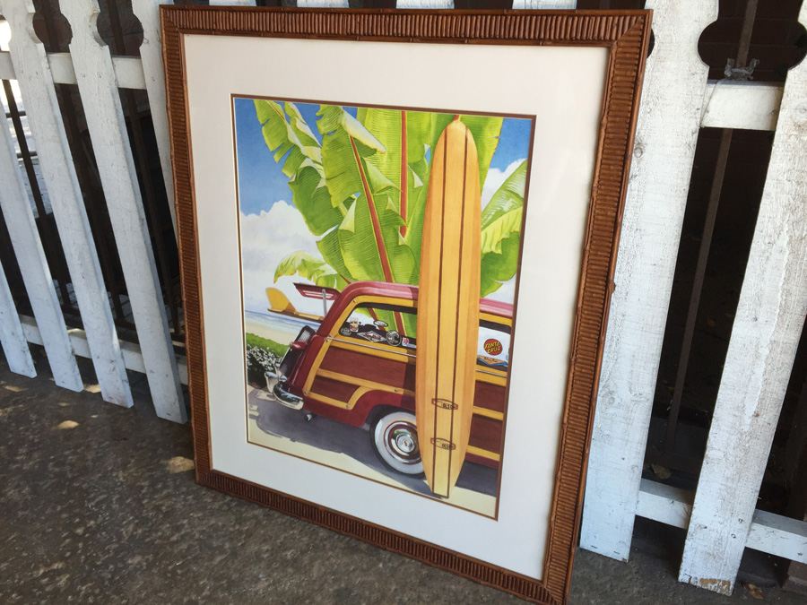 Woodie And Surfboard Surf Culture Nicely Framed Decorative Print [Photo 4]