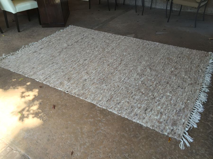 Mid-Century Wool Rug - Browns / Whites [Photo 6]