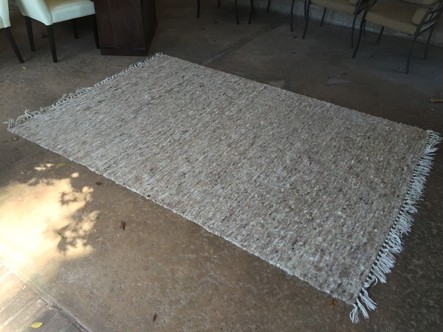 Mid-Century Wool Rug - Browns / Whites